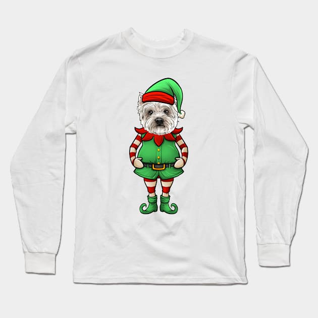 Westie Christmas Elf Long Sleeve T-Shirt by whyitsme